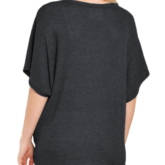 BC Basic Londyn Dolman Buttoned Front Top with Tie - Picture 8 of 9